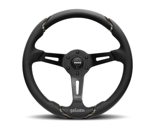 Momo Gotham Steering Wheel 350 mm - Black Leather/Black Spokes - Racecraft Industries