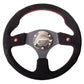 NRG Reinforced Steering Wheel (320mm) Blk Suede w/Dual Buttons - Racecraft Industries