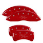 MGP 4 Caliper Covers Engraved Front & Rear Vintage Style/RT Red finish silver ch - Racecraft Industries