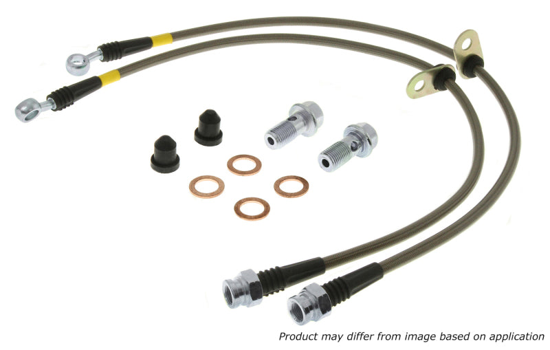StopTech 05-08 Mustang V6 w/ABS / Mustang GT V8 / 07-09 GT500 Stainless Steel Rear Brake Lines - Racecraft Industries