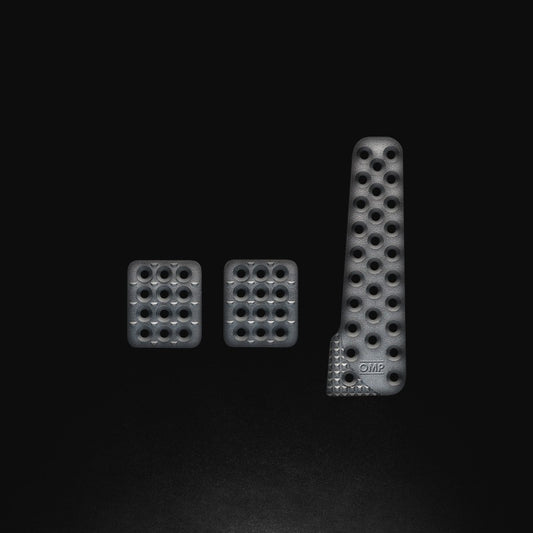 OMP Sand-Blasted Aluminum Pedals (Set of 3) - Racecraft Industries