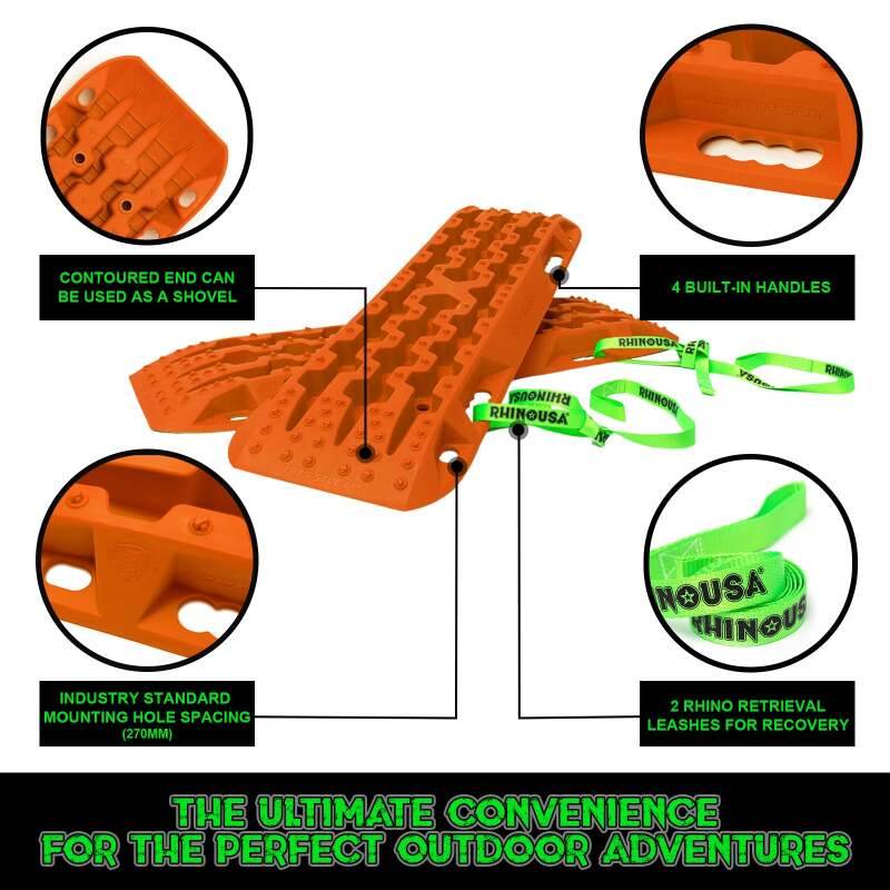 Rhino USA Recovery Traction Boards - Orange (Pair) - Racecraft Industries