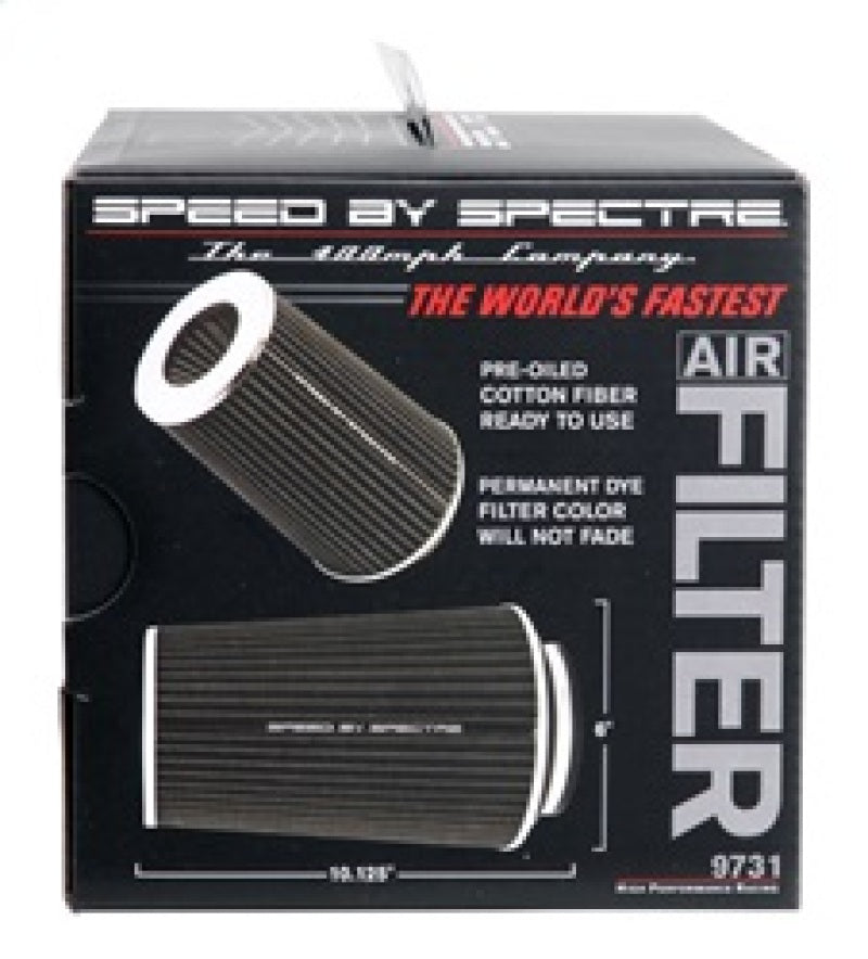 Spectre Adjustable Conical Air Filter 9-1/2in. Tall (Fits 3in. / 3-1/2in. / 4in. Tubes) - Black - Racecraft Industries