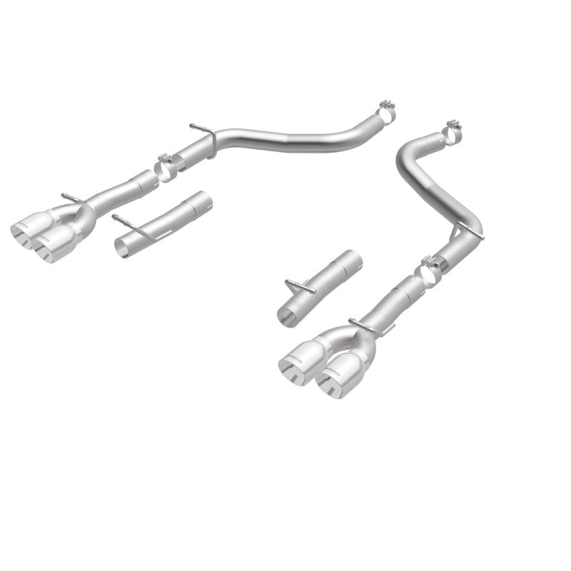 MagnaFlow Axle-Back, SS, 2.5in, Quad Split Rear 3.5in Tip 2015 Dodge Challenger 3.6L V6 - Racecraft Industries