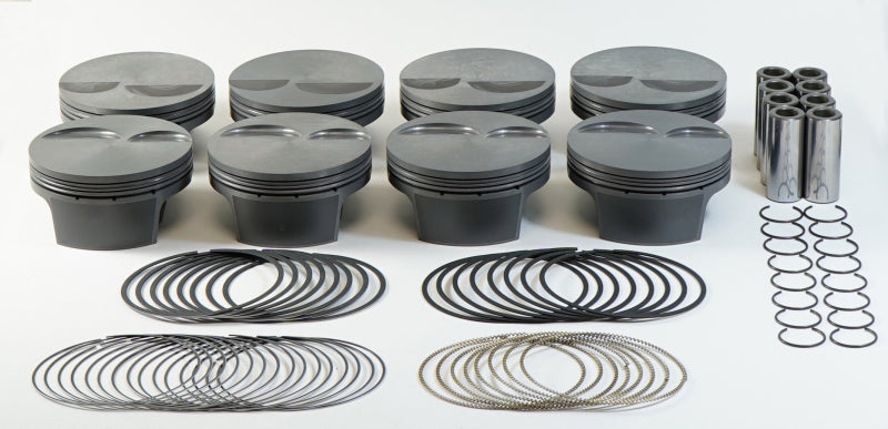 Mahle MS Piston Set GM LS 428ci 4.130in Bore 4in Stk 6.067in Rod .927 Pin -3cc 12.2 CR Set of 8 - Racecraft Industries