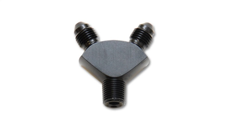 Vibrant -3AN x -3AN x 1/8in NPT Y-Adapter Fitting - Aluminum - Racecraft Industries