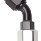 Russell Performance -6 AN Black/Silver 45 Degree Full Flow Hose End - Racecraft Industries