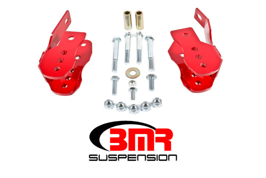 BMR 05-14 S197 Mustang Bolt-On Control Arm Relocation Brackets - Red - Racecraft Industries