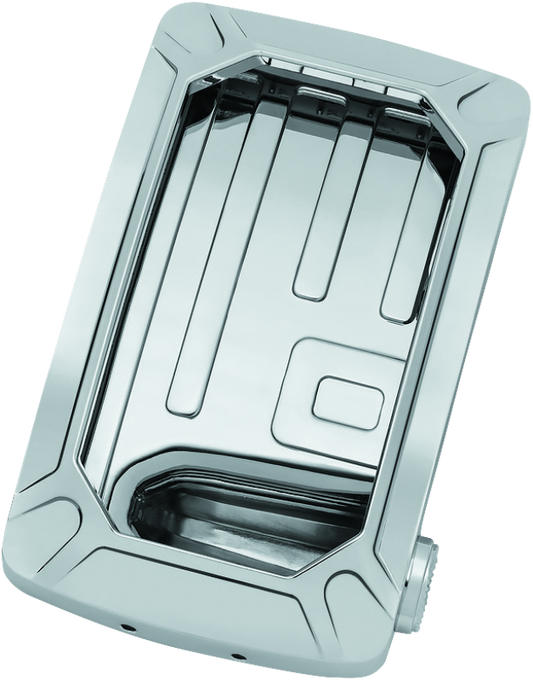 Kuryakyn Nova Curved Vertical Mount Side License Plate Holder Chrome - Racecraft Industries