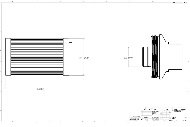 Aeromotive In-Line Filter - (AN-6 Male) 10 Micron Fabric Element Bright Dip Black Finish - Racecraft Industries