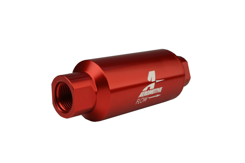 Aeromotive In-Line Filter - AN-10 size - 40 Micron SS Element - Red Anodize Finish - Racecraft Industries