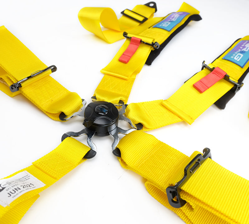 NRG 5PT 3in. Seat Belt Harness / Cam Lock - Yellow - Racecraft Industries