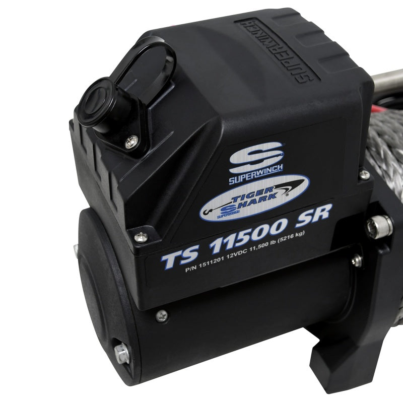 Superwinch 11500 LBS 12V DC 3/8in x 80ft Synthetic Rope Tiger Shark 11500 Winch - Racecraft Industries