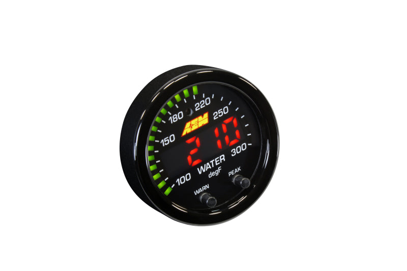 AEM X-Series Temperature 100-300F Gauge Kit (ONLY Black Bezel and Water Temp. Faceplate) - Racecraft Industries
