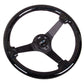 NRG Reinforced Steering Wheel (350mm / 3in Deep) Classic Blk Sparkle Wood Grain w/Blk 3-Spoke Center - Racecraft Industries