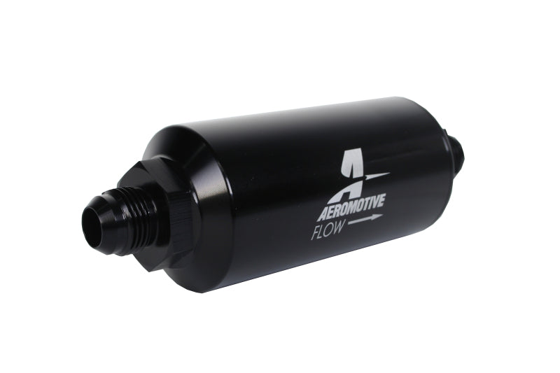 Aeromotive In-Line Filter - AN-08 size Male - 10 Micron Microglass Element - Bright-Dip Black - Racecraft Industries