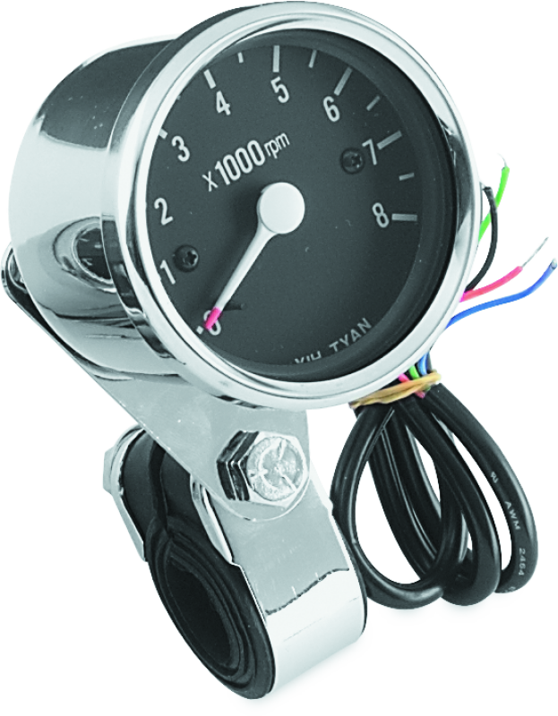 Bikers Choice Big Twin & XL Electronic Mini Tachometer 8000 RPM Black Face 2 1/2 Inch - Racecraft Industries
