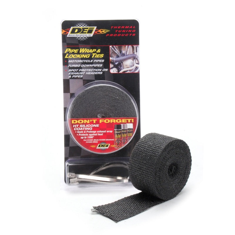 DEI Exhaust Wrap Kit - Pipe Wrap and Locking Tie - Black - Racecraft Industries