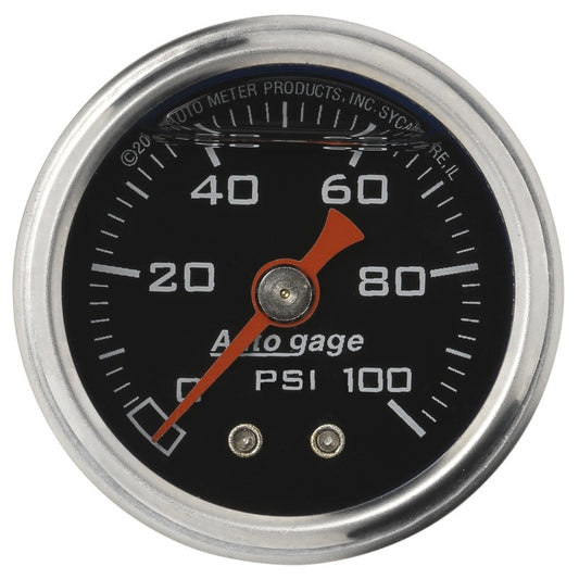 Autometer AutoGage 1.5in Liquid Filled Mechanical 0-100 PSI Fuel Pressure Gauge - Racecraft Industries