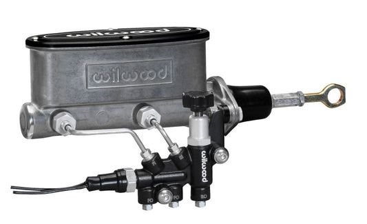 Wilwood HV Tandem M/C Kit w L/H Bracket & Prop Valve - 7/8in Bore-W/Pushrod - Early Mustang - Racecraft Industries