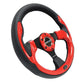 NRG Reinforced Steering Wheel (320mm) Blk w/Red Trim & 5mm 3-Spoke - Racecraft Industries