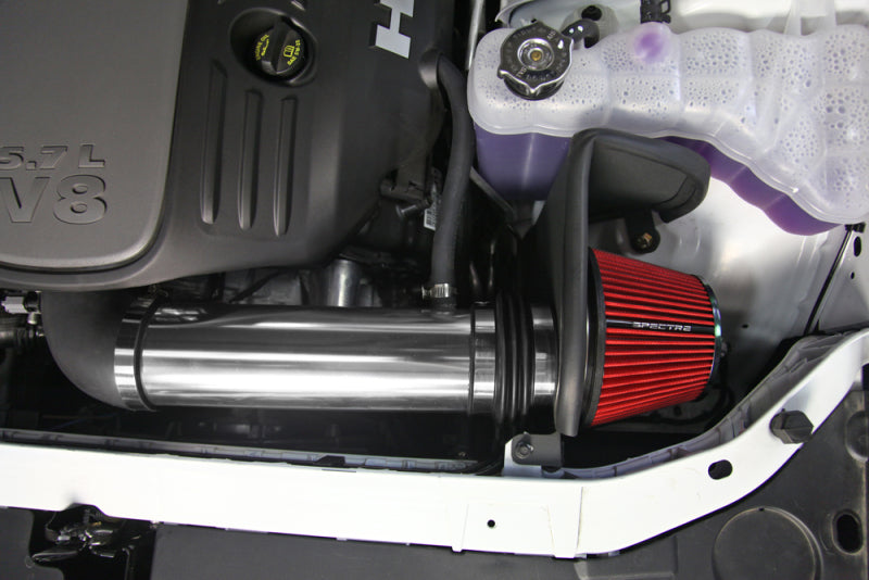 Spectre 11-17 Dodge Challenger/Charger 5.7L V8 Air Intake Kit - Polished w/Red Filter - Racecraft Industries