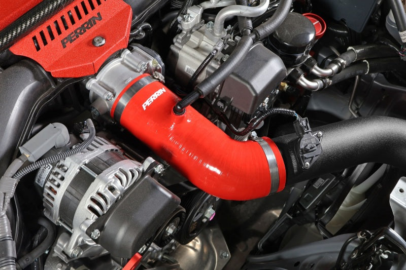 Perrin 22-23 Subaru BRZ/Toyota GR86 Silicone Inlet Hose (3in. ID / SS Wire) - Red - Racecraft Industries