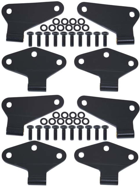 Kentrol 07-18 Jeep Wrangler JK Body Door Hinge Set 8 Pieces 4 Door - Textured Black - Racecraft Industries