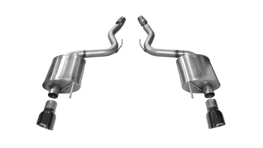 Corsa 2015-2017 Ford Mustang GT 5.0 3in Axle Back Exhaust Black Dual Tips (Touring) - Racecraft Industries