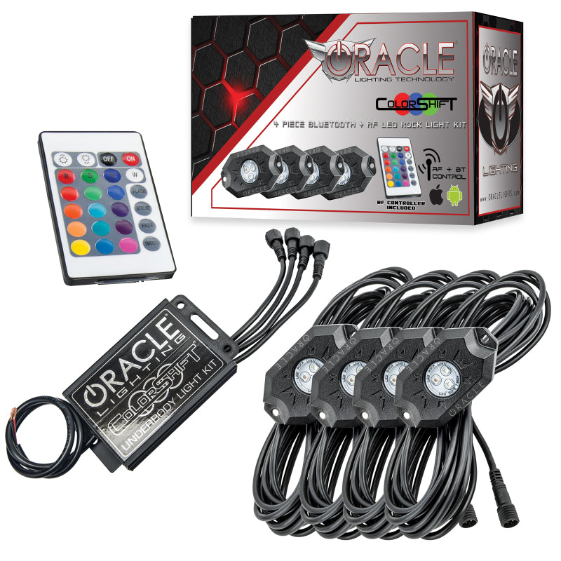 Oracle Bluetooth + RF Underbody Rock Light Kit - 4 PCS - ColorSHIFT SEE WARRANTY - Racecraft Industries