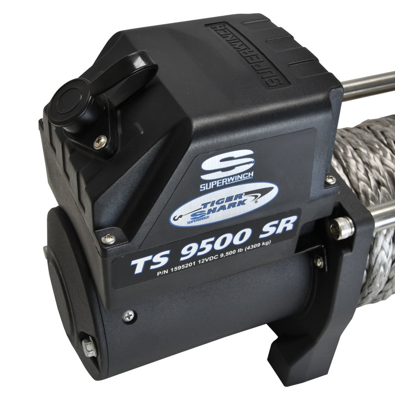 Superwinch 9500 LBS 12V DC 3/8in x 80ft Synthetic Rope Tiger Shark 9500 Winch - Racecraft Industries