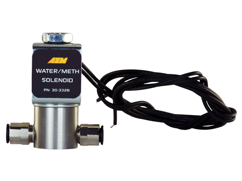 AEM Water/Methanol Injection System - High-Flow Low-Current WMI Solenoid - 200PSI 1/8in-27NPT In/Out - Racecraft Industries