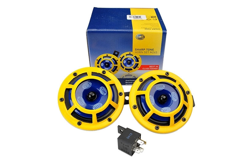 Hella Sharptone Horn Kit 12V 415/350Hz Yellow (3BB922000731 = H31000001) (Min Qty 360) - Racecraft Industries