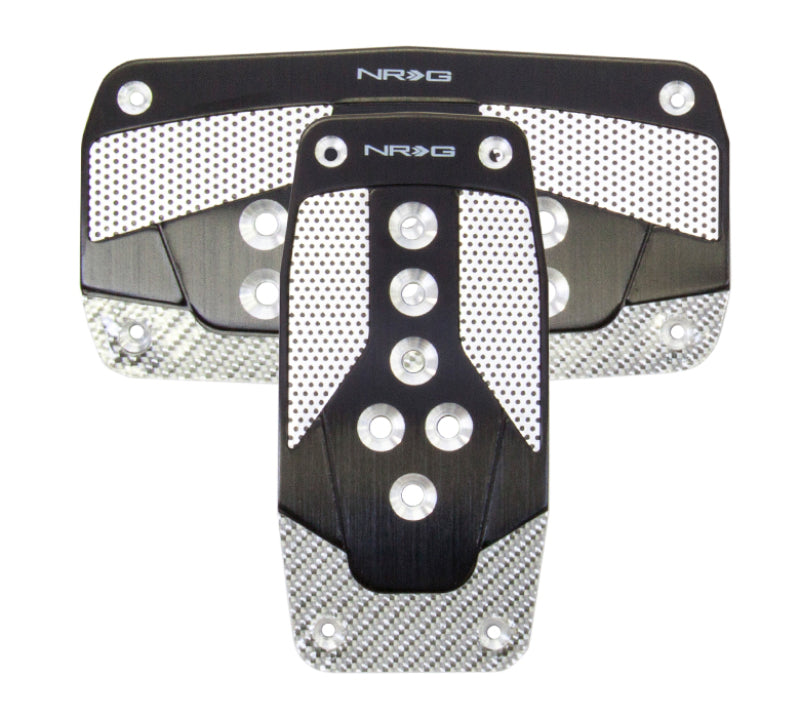 NRG Aluminum Sport Pedal A/T - Black w/Silver Carbon - Racecraft Industries