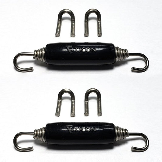 Ticon Industries Black Silicone Titanium Spring Tab and Spring Kit (4 Tabs/2 Springs) - 2 Pack - Racecraft Industries