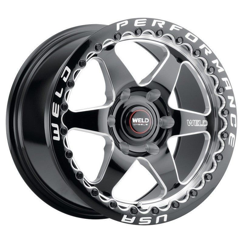 Weld S909 17x10 Ventura 6 Beadlock 6x139.7 ET25 BS6.50 Gloss BLK MIL DIA 106.1 - Racecraft Industries