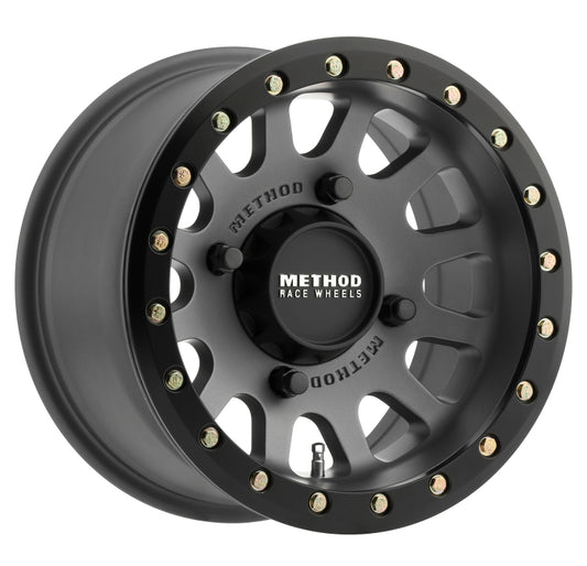 Method MR401 UTV Beadlock 15x7 / 4+3/13mm Offset / 4x136 / 106mm CB Titanium Wheel- Matte Black Ring - Racecraft Industries