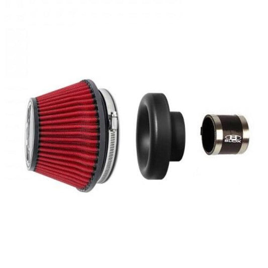 BLOX Racing Shorty Performance 5in Air Filter w/3.5in Velocity Stack and Coupler Kit - Black - Racecraft Industries