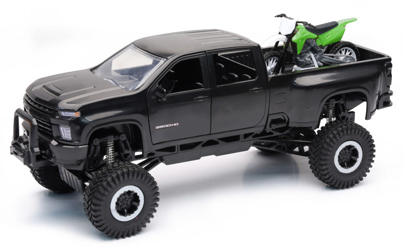 New Ray Toys Chevy Off Road Pickup with Dirt Bike/ Scale - 1:20 - Racecraft Industries