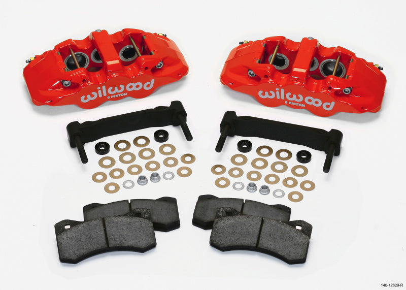 Wilwood AERO6 Front Caliper & Bracket Kit - Red 97-13 C5/C6 Corvette w/ OEM HD/Z51 Rotors - Racecraft Industries