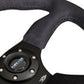NRG Reinforced Steering Wheel (350mm / 2.5in. Deep)Blk Alcantara Comfort Grip w/4mm Matte Blk Spokes - Racecraft Industries
