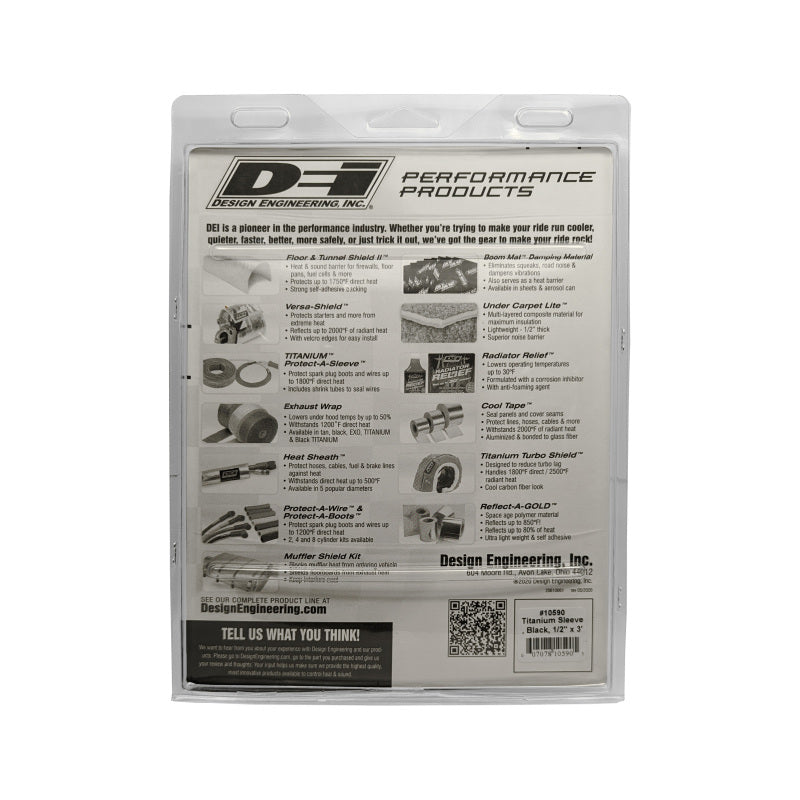 DEI Protect-A-Sleeve 1/2in ID x 3ft Universal - Titanium - Racecraft Industries