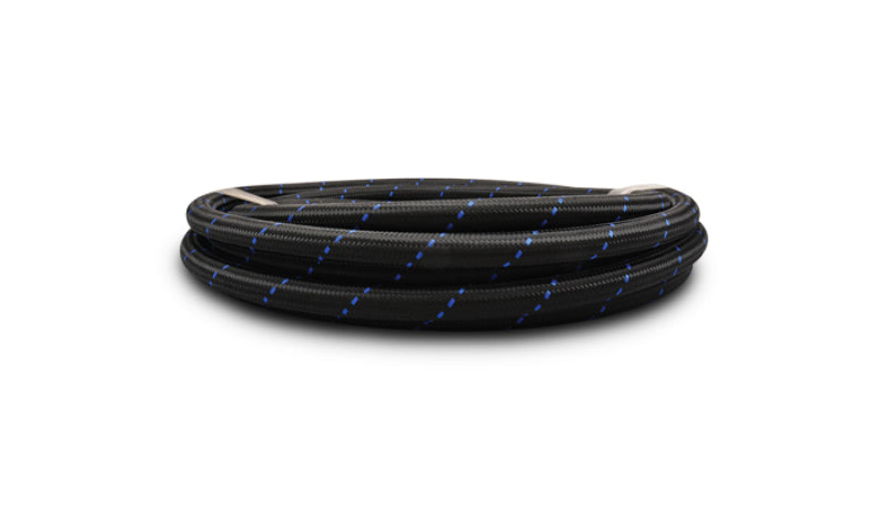 Vibrant -10 AN Two-Tone Black/Blue Nylon Braided Flex Hose (5 foot roll) - Racecraft Industries