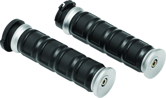 Kuryakyn Dillinger Grips Dual Cable Silver - Racecraft Industries