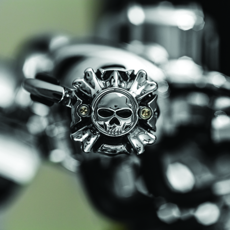 Kuryakyn Replacement Zombie Grip Emblems With Throttle Boss Chrome - Racecraft Industries
