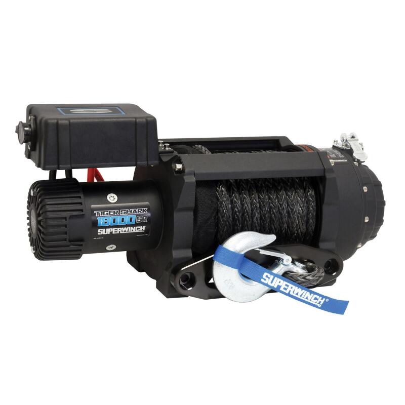 Superwinch 18000 LBS 12V DC 33/64in x 79 ft Synthetic Rope Tiger Shark 18000SR Winch - Racecraft Industries