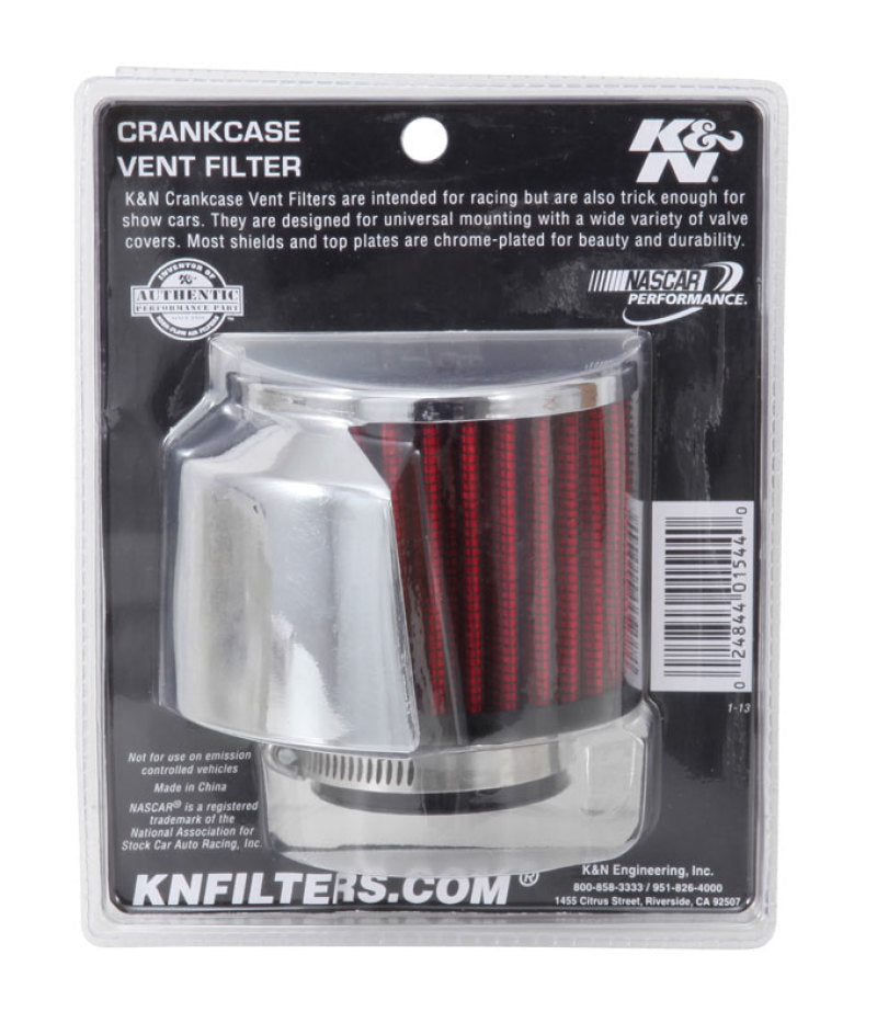 K&N 1.5in Flange ID x 3in OD x 2.5in Height Clamp On Crankcase Vent Filter - Racecraft Industries