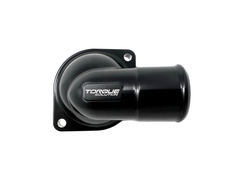 Torque Solution 02-14 Subaru WRX / 04-21 Subaru STI Billet Thermostat Housing - Black Anodized - Racecraft Industries