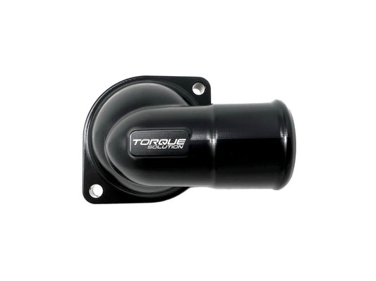 Torque Solution 02-14 Subaru WRX / 04-21 Subaru STI Billet Thermostat Housing - Black Anodized - Racecraft Industries