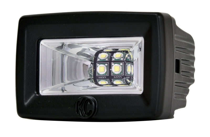 KC HiLiTES C-Series 2in. C2 LED Light 20w Area Flood Beam (Pair Pack System) - Black - Racecraft Industries